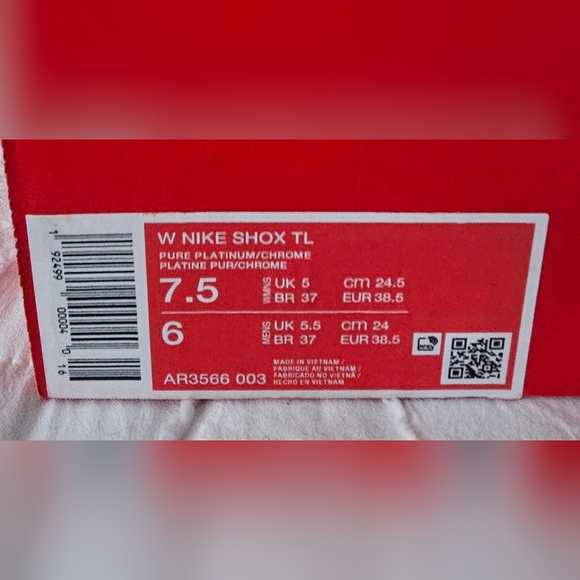 Nike Shox TL 'Metallic Silver' AR3566-003 Women's Size 7.5 - Picture 12 of 12